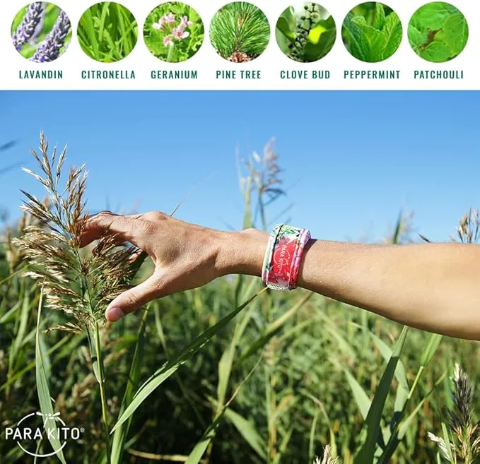 Para'Kito Mosquito Repellent Bracelets   Refill Pellets Bundle | w/Peppermint Oil, Essential Oils | Hiking & Camping Accessories | Paraben Free, DEET Free - 2 Wristbands & 2 Refills (Smokey Grey   Pineapple)