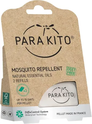 PARA'KITO Refill Pellets for Mosquito Repellent Bracelets, Mosquito Pellets with Citronella Oil, Peppermint Oils, Hiking & Camping Accessories, 2 Refills (15 Days Each)