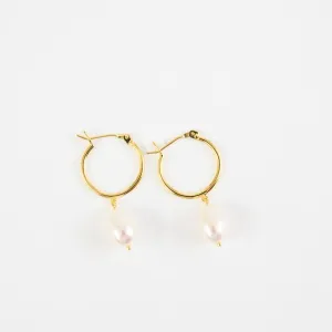 Pearl 14K Gold Vermeil Hoops
