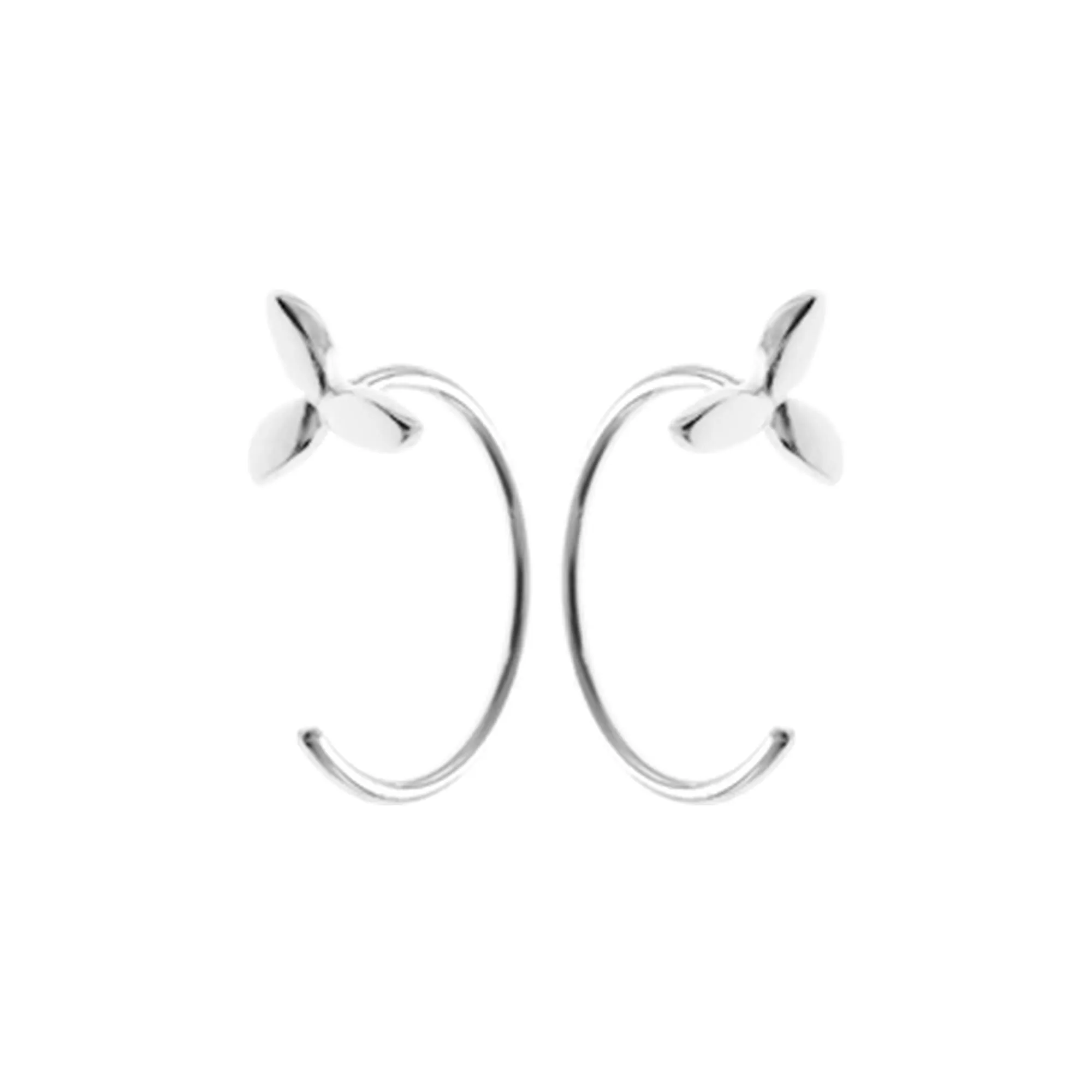 Petalled fixed hoop thread through earrings
