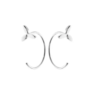 Petalled fixed hoop thread through earrings
