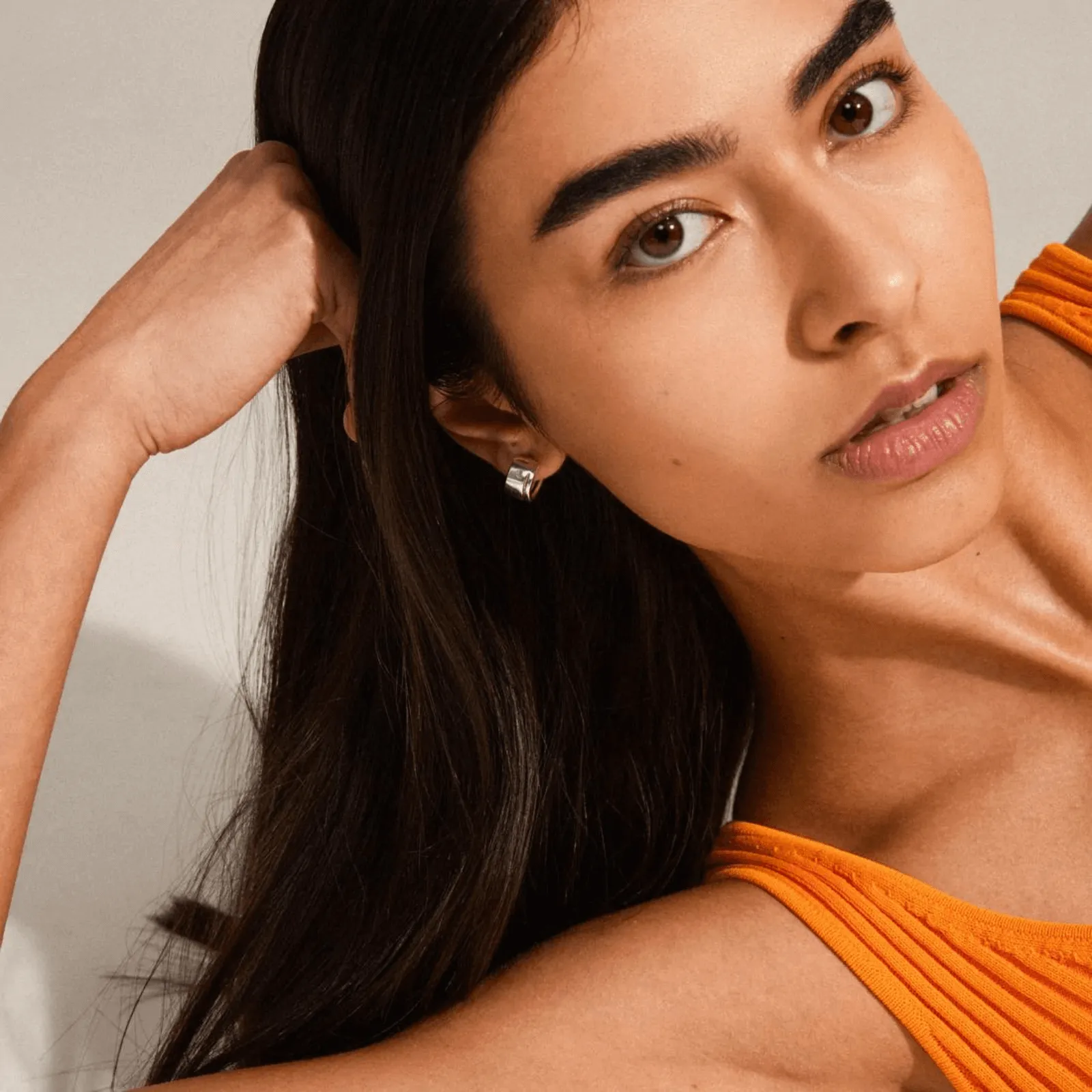 Pilgrim Tova Silver Wide Hoop Earrings
