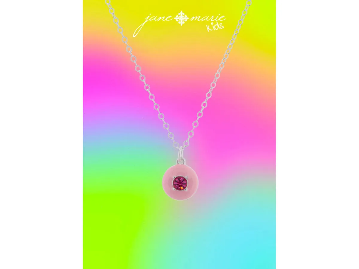 Pink Circle Gem Necklace