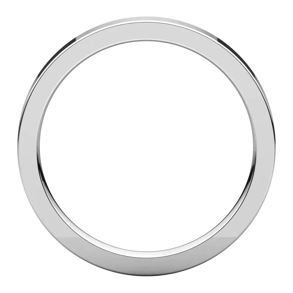 Platinum 2.5mm Flat Comfort Fit Wedding Band, Size 7