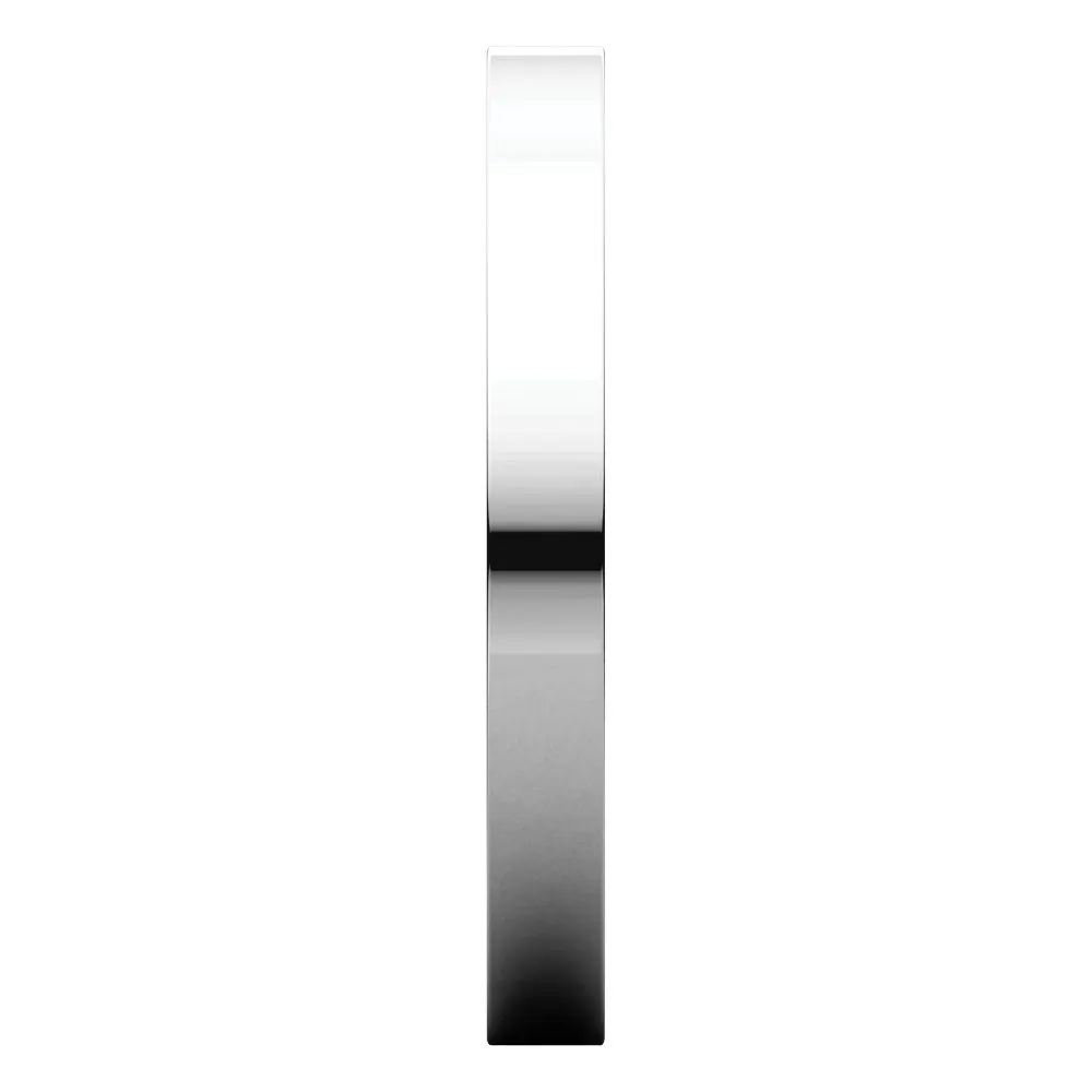 Platinum 2.5mm Flat Comfort Fit Wedding Band, Size 7
