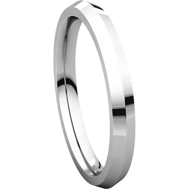 Platinum 2.5mm Knife Edge Comfort Fit Band, Size 6