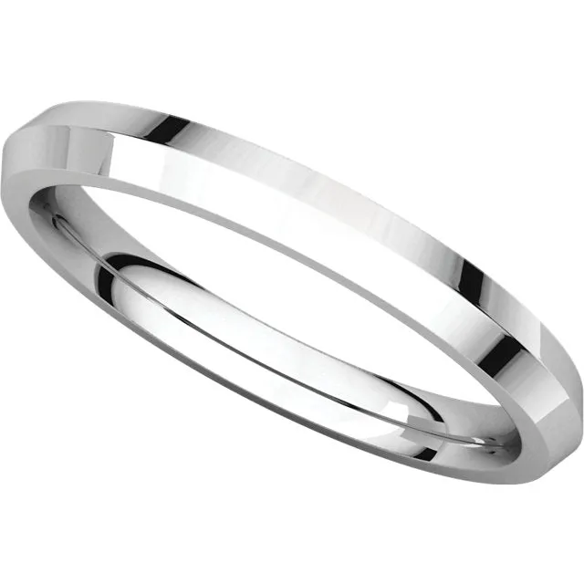 Platinum 2.5mm Knife Edge Comfort Fit Band, Size 6