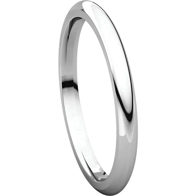 Platinum 2mm Comfort Fit Band, Size 4.5