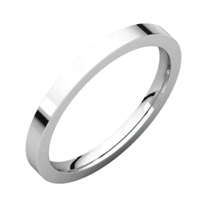 Platinum 2mm Flat Comfort Fit Band, Size 8