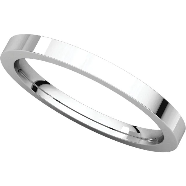 Platinum 2mm Flat Comfort Fit Band, Size 8