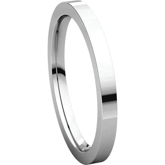 Platinum 2mm Flat Comfort Fit Band, Size 8