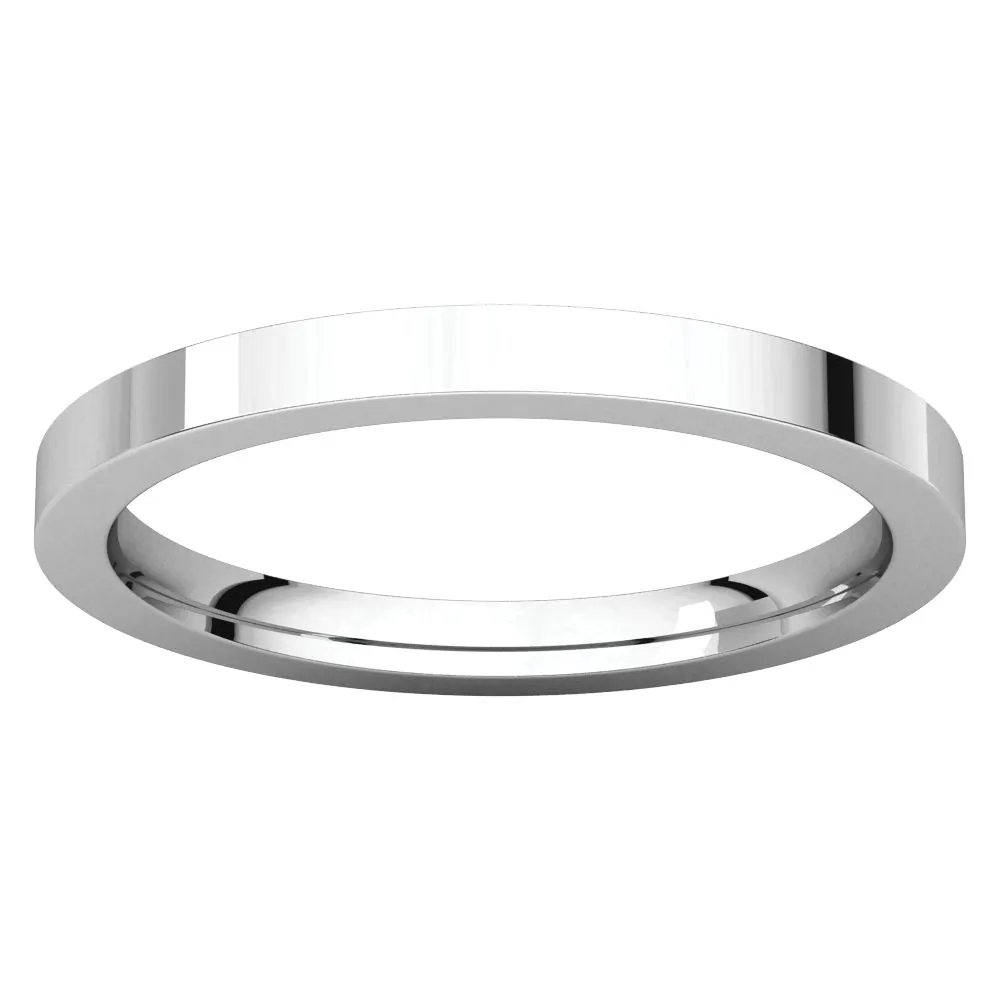 Platinum 2mm Flat Comfort Fit Band, Size 8