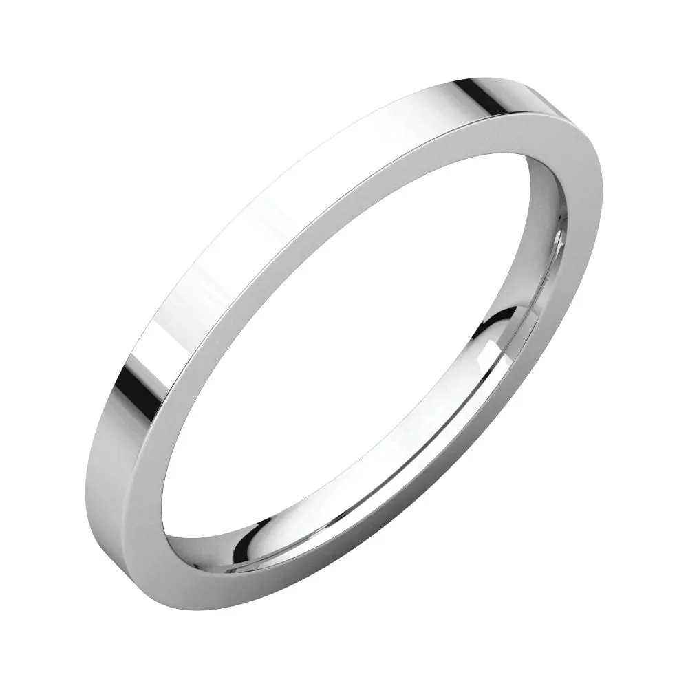 Platinum 2mm Flat Comfort Fit Band, Size 8