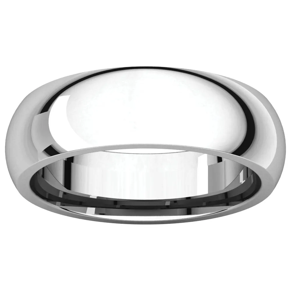 Platinum 6mm Comfort Fit Band, Size 6