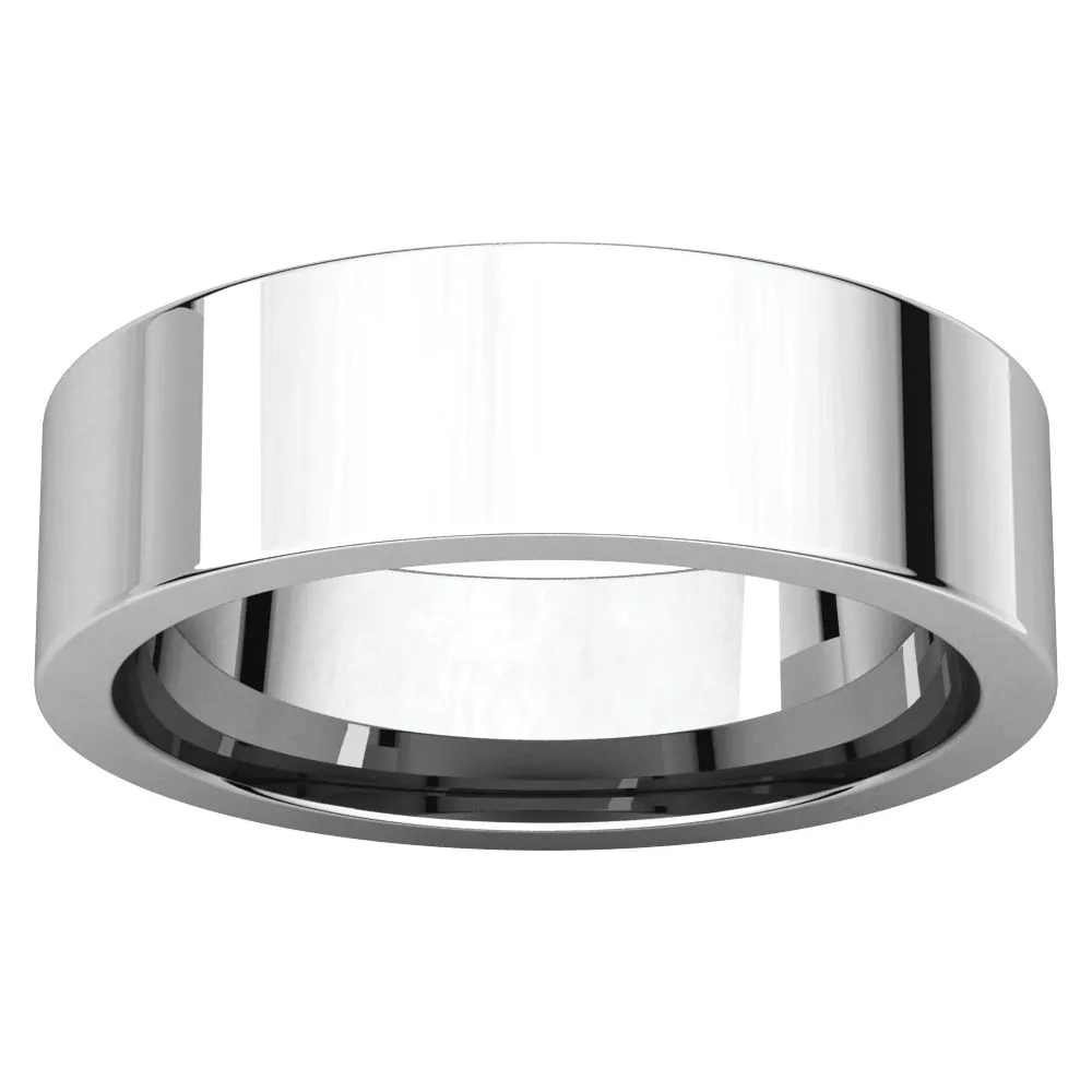 Platinum 6mm Flat Comfort Fit Band, Size 10