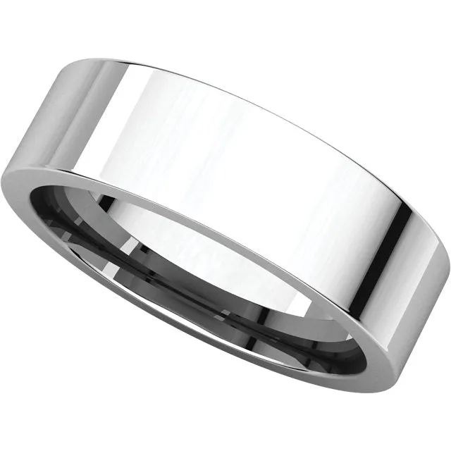 Platinum 6mm Flat Comfort Fit Band, Size 11