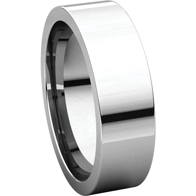 Platinum 6mm Flat Comfort Fit Band, Size 11