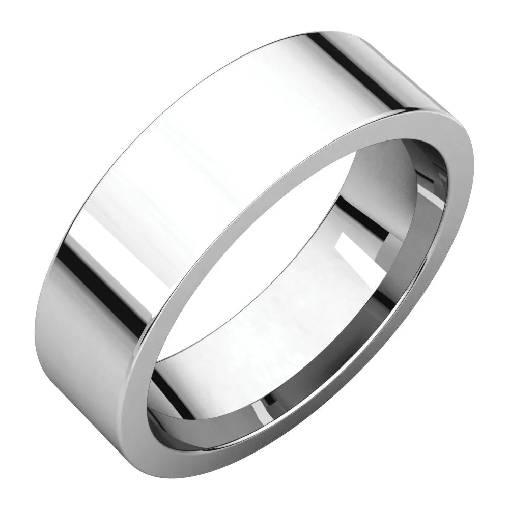 Platinum 6mm Flat Comfort Fit Band, Size 11