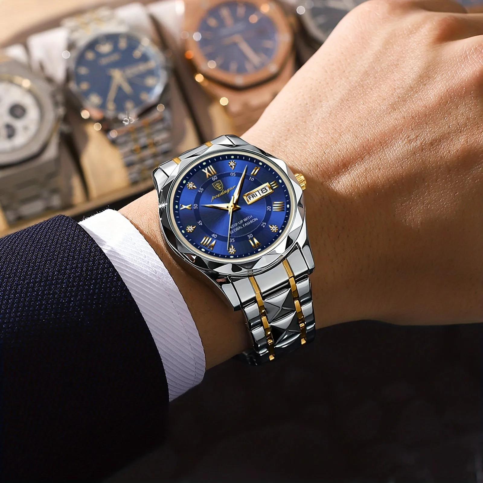 POEDAGAR Luxury Mens Quartz Watch