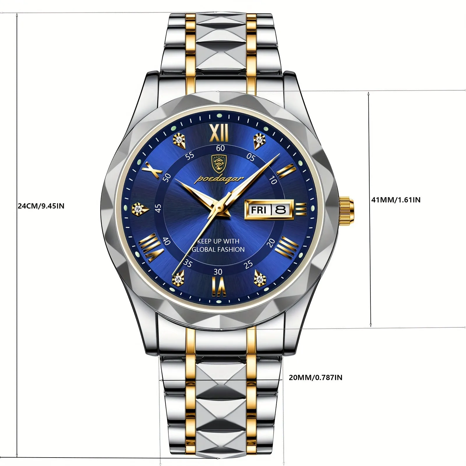 POEDAGAR Luxury Mens Quartz Watch