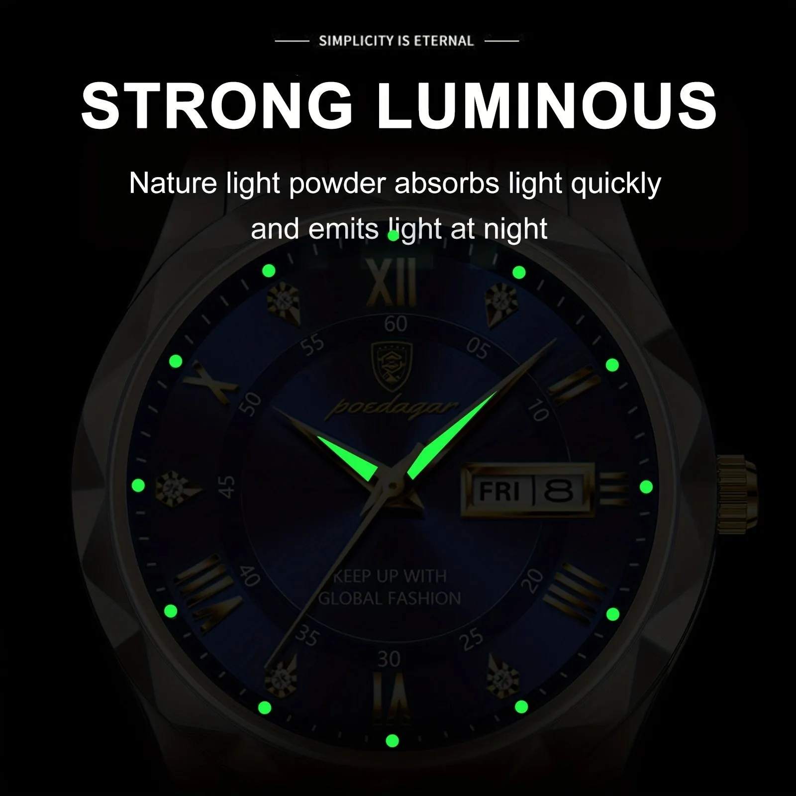 POEDAGAR Luxury Mens Quartz Watch