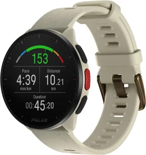Polar Pacer GPS Running Watch High-Speed Processor Ultra Bright Display - White