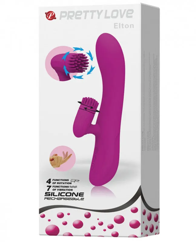 Pretty Love Elton Spinning Ticklers Rabbit - 11 Function - Fuchsia