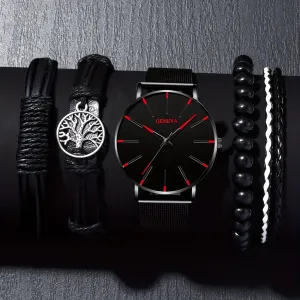 Quartz Watch  Tree of Life Bracelets Set
