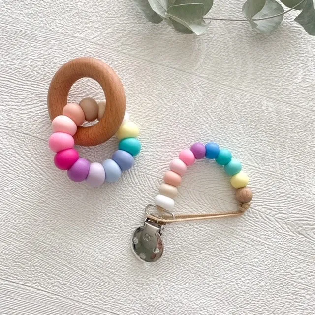 Rainbow Beechwood Teether