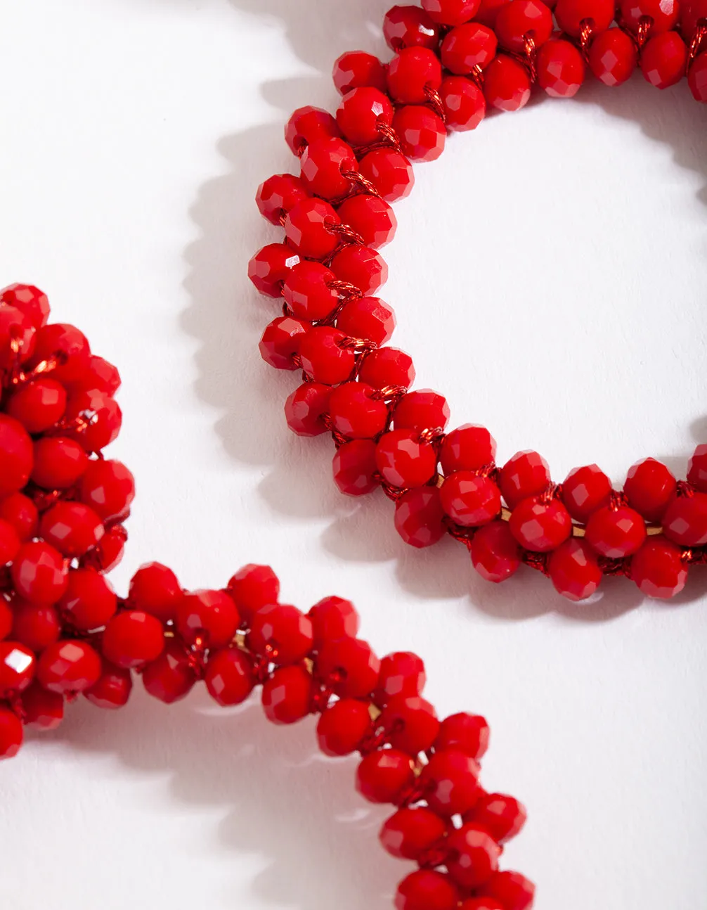 Red Cluster Bead Earrings