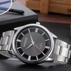 relogio masculino Fashion Mens Watch Men Crystal Stainless Steel Analog Quartz Wrist Watch Bracelet Clock relogio feminino