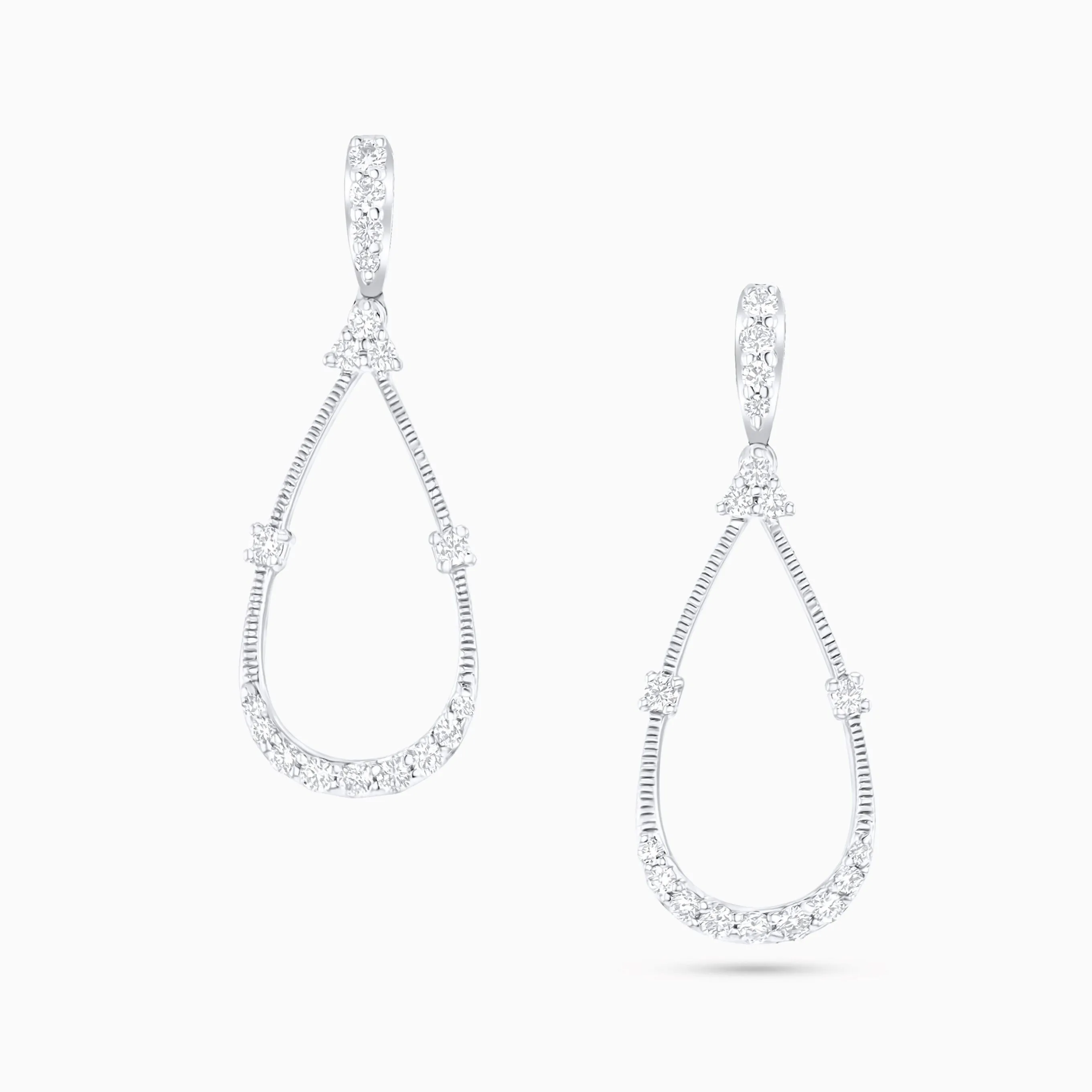 Seamless Space Earrings, White Gold and Diamonds
