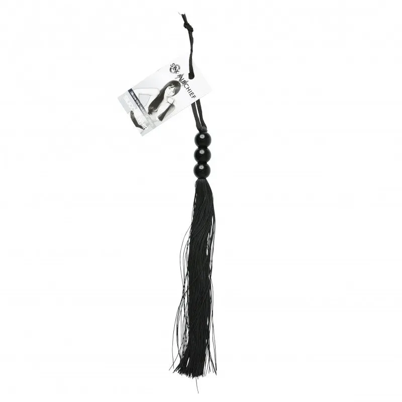 Sex and Mischief Rubber Whip Medium 14-Inch - Black