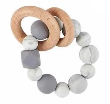 Silicone & Wood Teether (6 Colors)