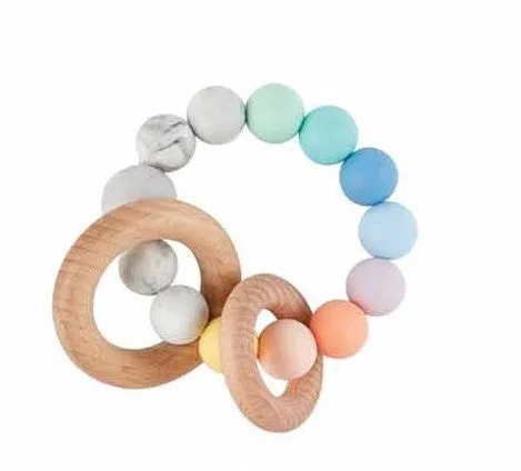 Silicone & Wood Teether (6 Colors)