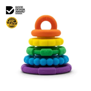 SILICONE RAINBOW STACKER AND TEETHER RAINBOW BRIGHT