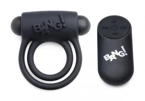 Silicone  Ring and Bullet With Remote  Control - Black