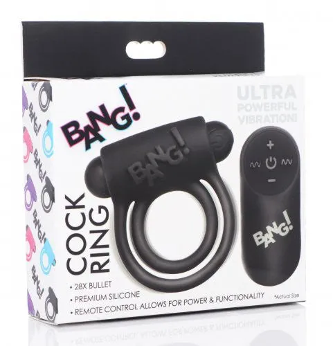 Silicone  Ring and Bullet With Remote  Control - Black