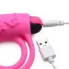 Silicone  Ring and Bullet With Remote Control - Pink