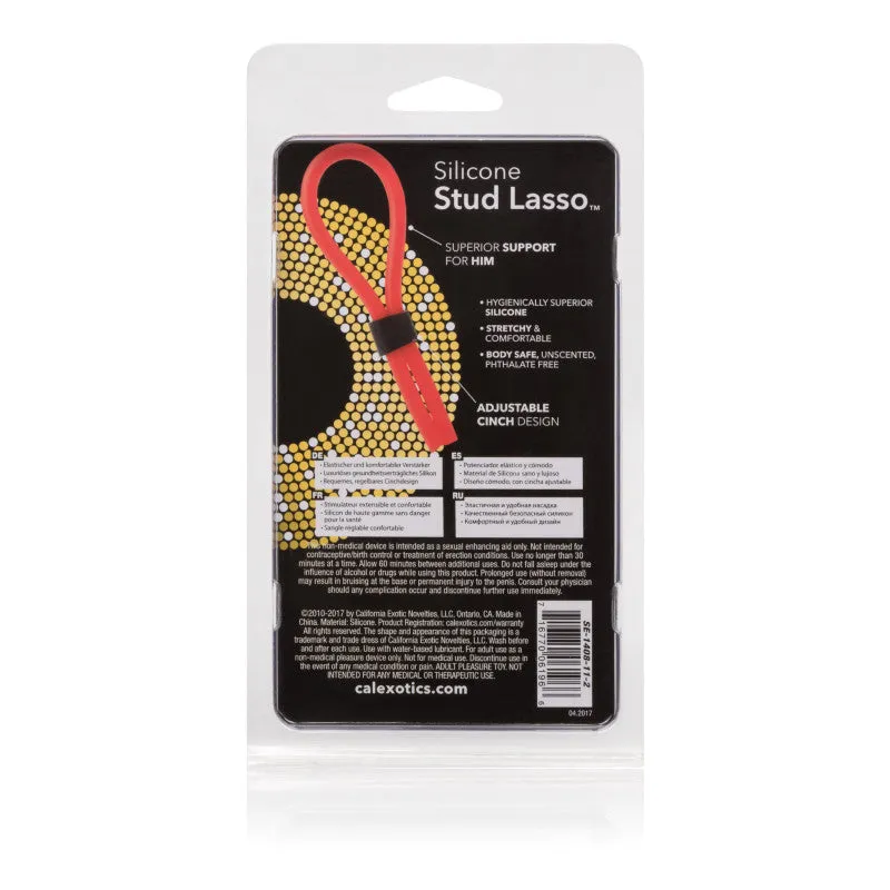 Silicone Stud Lasso Ring Red
