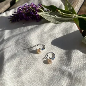 [Silver 925] Hook Mini Freshwater Cultured Pearl Drop Earrings