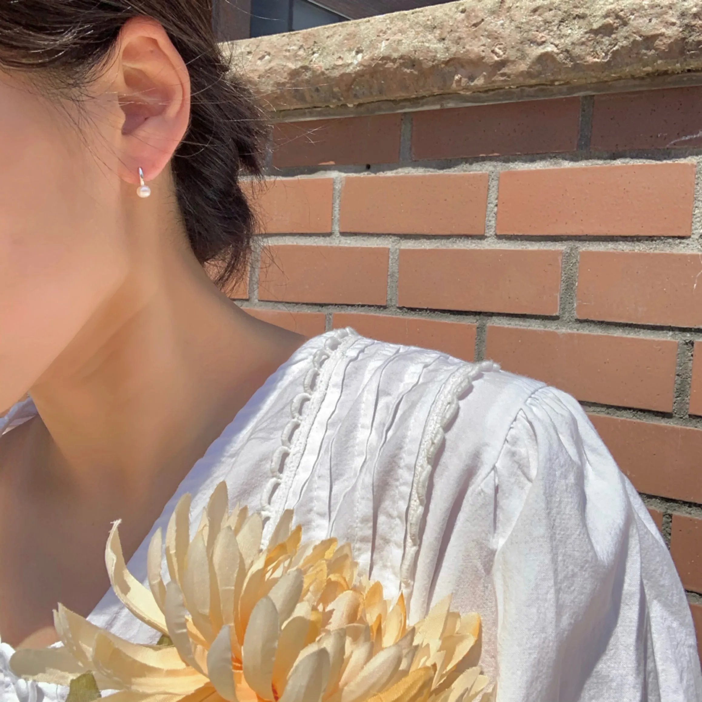 [Silver 925] Hook Mini Freshwater Cultured Pearl Drop Earrings