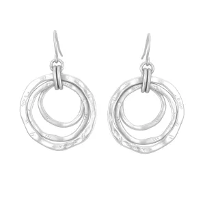 SILVER CIRCLE DROP  EARRINGS #SE15407SL (RC1)