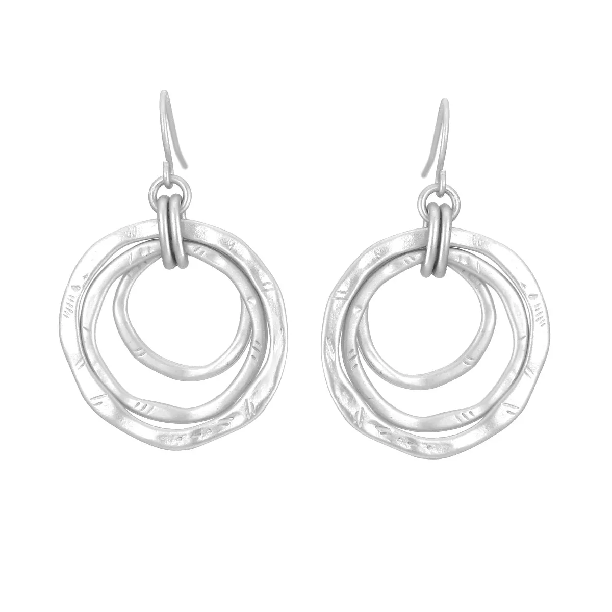 SILVER CIRCLE DROP  EARRINGS #SE15407SL (RC1)