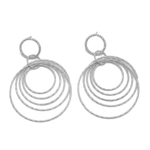 Silver circle drop earrings# SQ321-180172S