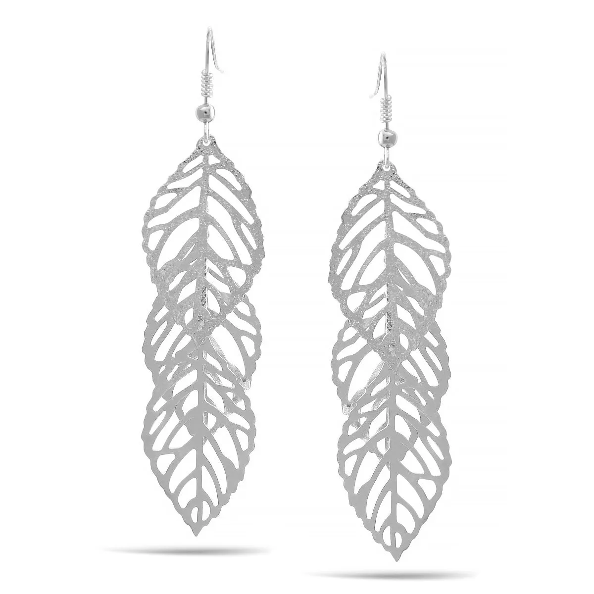 SILVER LEAF EARRINGS #SWY-18033SL (IF15)