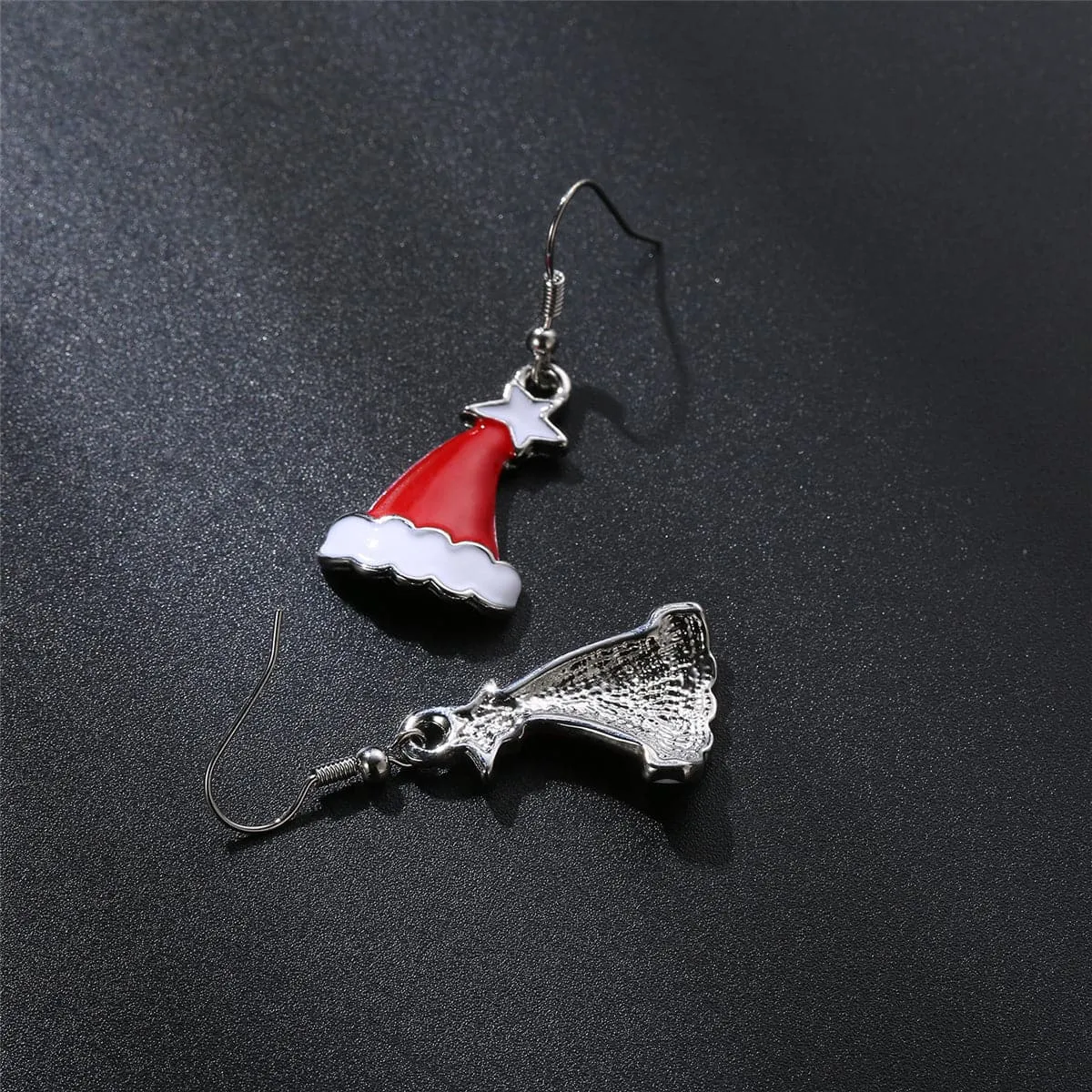 Silver-Plated Hat Drop Earrings