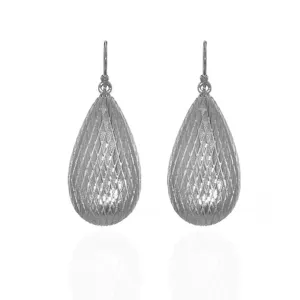 Silvertone Tear Drop Earring