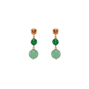SIMPLY ITALIAN Green Double Drop Earrings