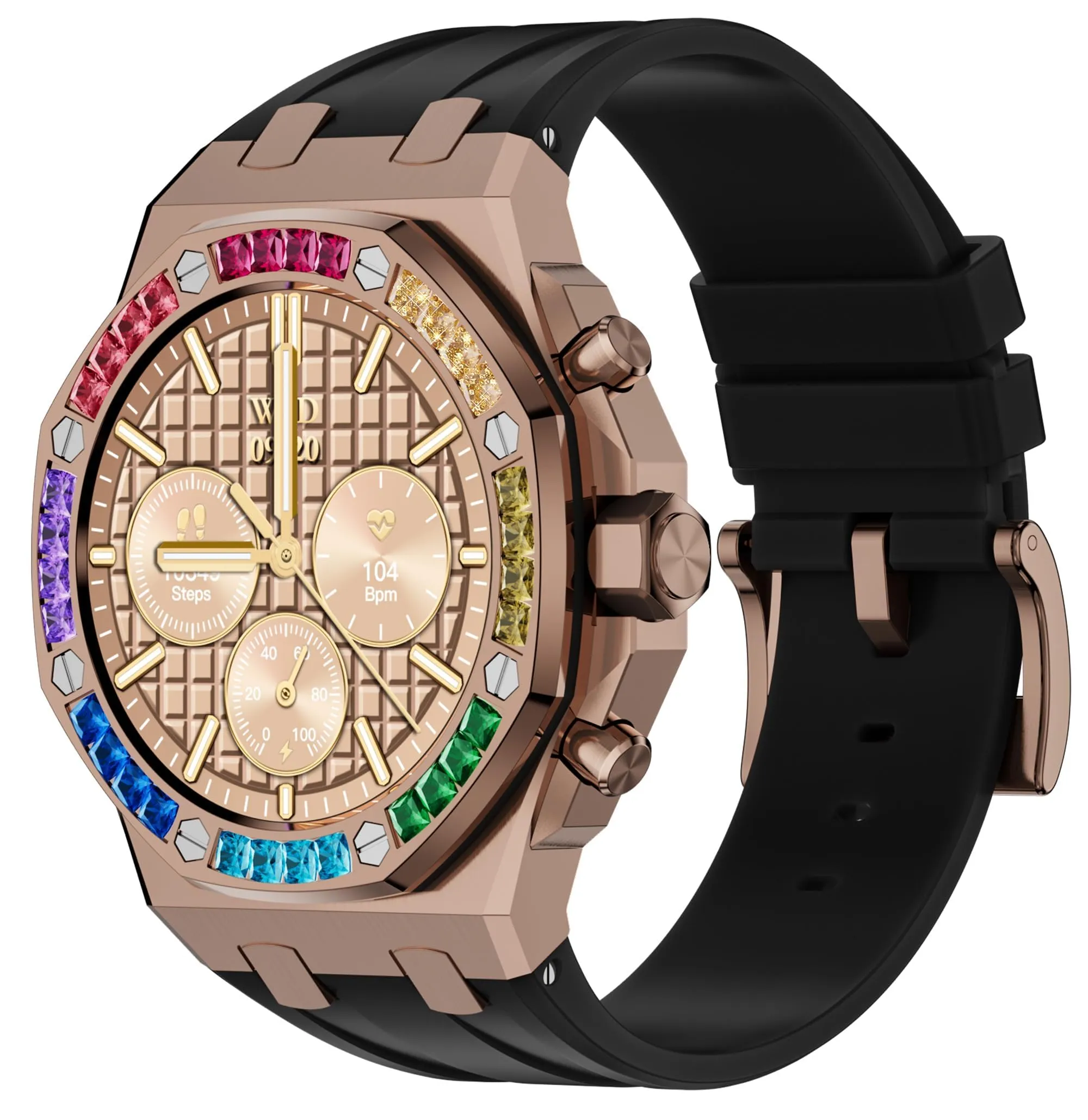 Smart Watch Answer Make Calls Message Reminder Smartwatch Compatible iPhone Heart Rate Monitor Bluetooth Diamond Smart Watches for Men